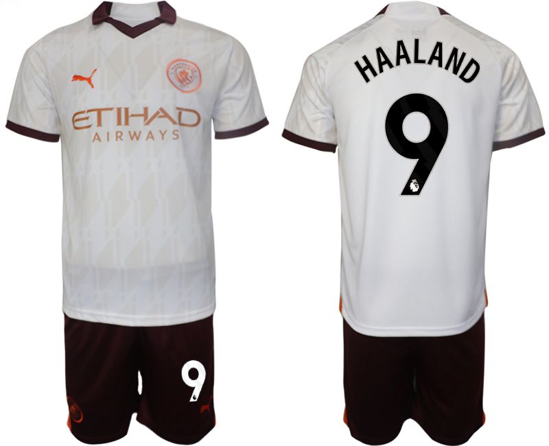 Men 2023-2024 Club Manchester City away white #9 Soccer Jersey->customized soccer jersey->Custom Jersey